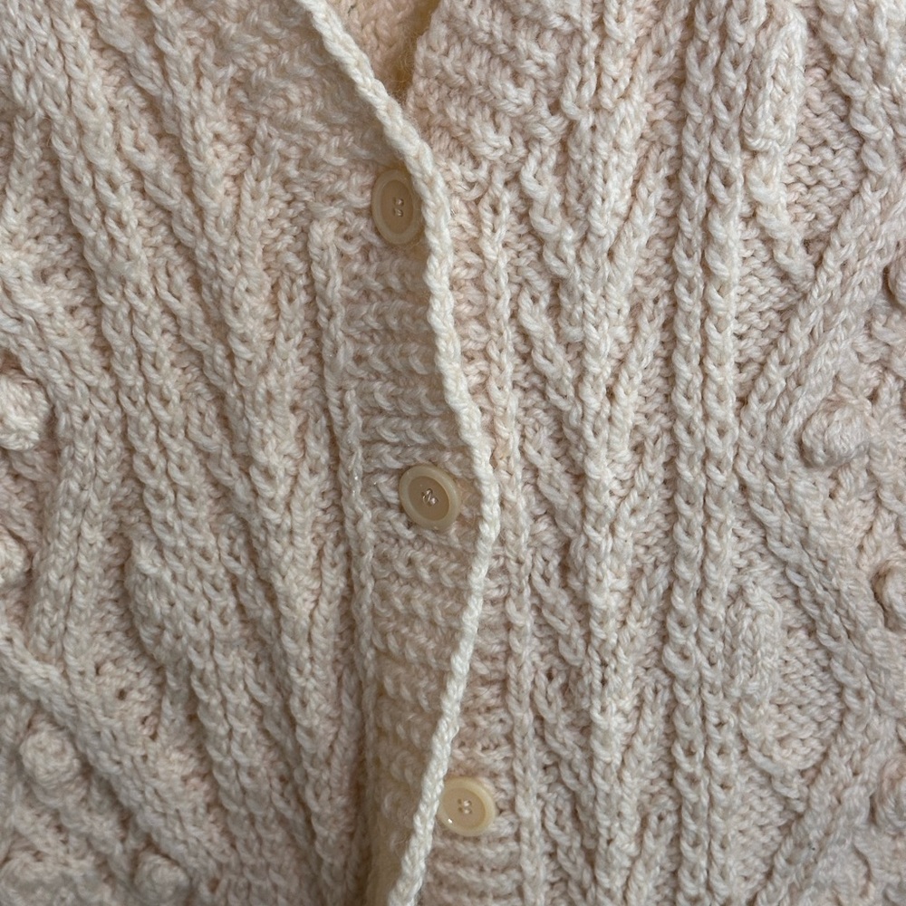 Women's Handknit Cream colored Cable Knit Sweater